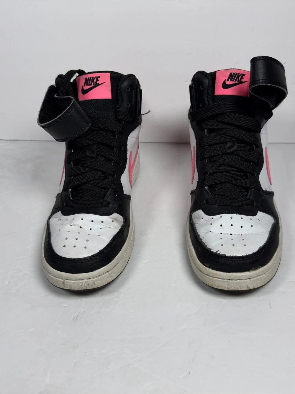 Nike Court Borough 2 Mid White Sunset Pulse - Size 3.5Y